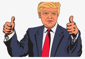 Trump - Trump Thumbs Up Cartoon #1654318