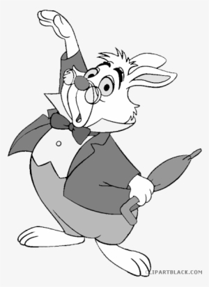 Small Clipart White Rabbit - Rabbit Alice In Wonderland Outline #1655230