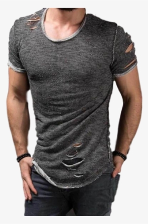 Mens Ripped Street Wear T-shirtstop - New Funky Look T Shirt Mens #1655814