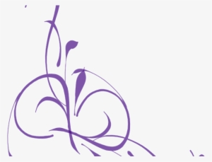 Purple Rose Clipart Flower Line - Border Floral Png - Free Transparent 