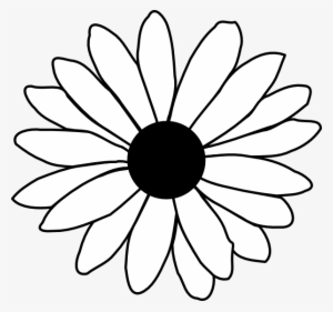 Flower Line Drawing Clip Art Free - Daisy Clipart Black And White #1657185