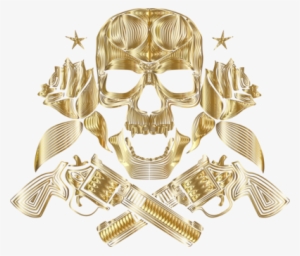 Skull 01504 Gold Text Messaging - Clip Art #1657361