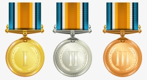 Gold Silver And Bronze Medals Png Image - Medals And Trophies Png #1657429