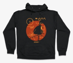 Retro Voyager 1 Golden Record Hooded Sweatshirt - All My Friends Are Dead Push Me #1658210