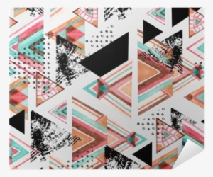Abstract Watercolor Triangle Seamless Pattern - Watercolor Painting #1659020