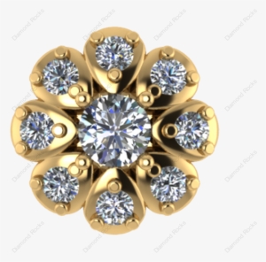 21cts Brilliant Diamond Nose Pin Threaded In 18 K Gold #1659325