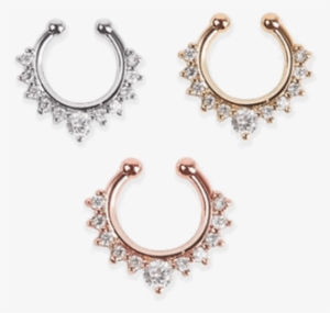 Riot Faux Septum Nose Ring - Silver Fake Septum Clicker Nose Ring Rhinestone Non #1659426 Riot Faux Septum Nose Ring - Silver Fake Septum Clicker Nose Ring Rhinestone Non #1659426