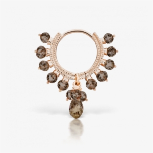 5/16" Champagne Diamond Coronet Ring With Briolette - Earring #1660152