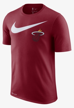 Nike Miami Heat Short Sleeve 2018 Swoosh Tee Red #1662783