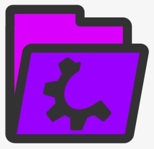 Computer, Flat, Folder, Open, Half, Violet, Icon - Computer #1663696
