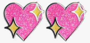 Sparkle Heart Emoji Earrings - Emoji #1663954