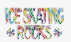 Sparkle Word Hot Fix Transfer Design Ice Skating Rocks - Hotfix #1664407
