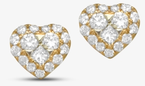 Lady Lovely Rose Gold Diamond Heart Earrings - Earring #1664640