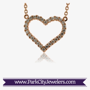 Petite Diamond Heart Necklace - Mocha Diamond And Diamond Stackable Band #1664918