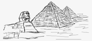 Great Sphinx Of Giza Great Pyramid Of Giza Egyptian - Great Pyramids Of Giza Drawing #1665252
