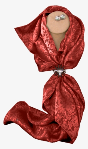 Silk Wild Rag Red Jacquard Scarf Carried By Tom Balding - Silk #1665965