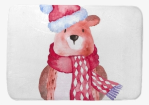 Bear Christmas Animals Winter Watercolor Hand-painted - Christmas Watercolor Animals #1666048