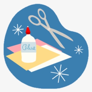 Clipart Image Depicting Glue Scissors Paper - Scissors And Glue Clipart #1668951