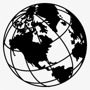Sticker Desing Globe Terrestre - Earth Black And White Png #1670434