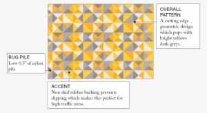Vector Yellow Geometric Non Slip Washable Rug - Yellow Indoor Rugs By Well Woven - Yellow Geometric #1670999