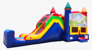 Rainbow Unicorn Super Combo 5 In 1 From Austin Bounce - Pj Mask Bounce House #1671389
