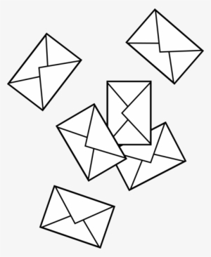 Scattered Mail Envelopes - Mail Clip Art Black And White #1671419