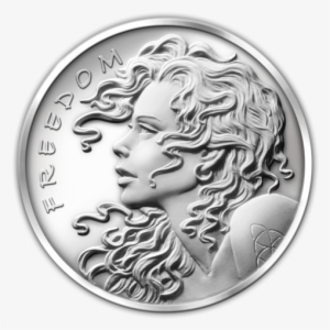 Freedom Girl One Ounce Silver Round - Gold Round Freedom Girl #1671842