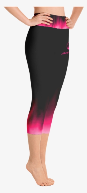 Pink Ombre Flames Yoga Capri Leggings #1672719