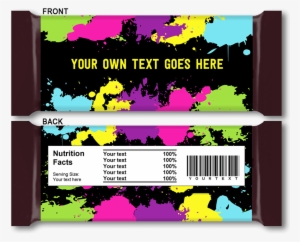 Neon Glow Party Hershey Candy Bar Wrappers - Back Of Chocolate Wrapper #1672864