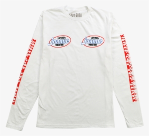 Flames White Long Sleeve T Shirt - Lady Gaga Joanne World Tour Logo #1673093