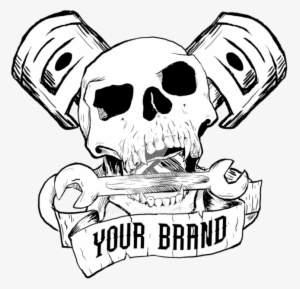 Piston Drawing At Getdrawings - Skull And Piston Png #1673182