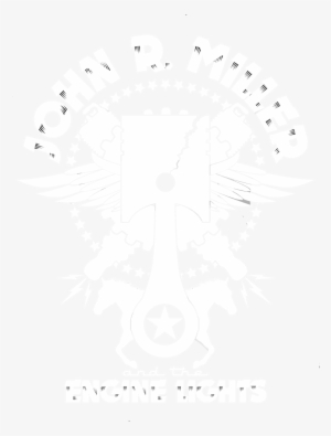 John R Miller Piston Design White On Black #1673401