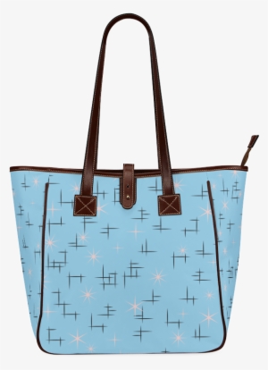 Abstract Lines And Pink Stars On Baby Blue Retro Classic #1675298