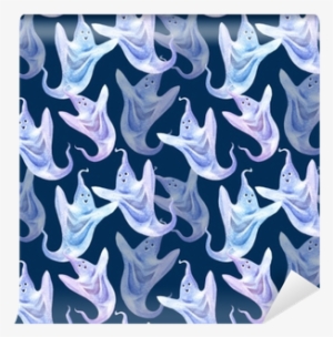 Ghosts Seamless Pattern - Watercolor Painting #1675667