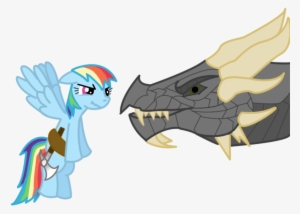 Doggyandi, Crossover, Dragon, Rainbow Dash, Safe, Skyrim, - Cartoon #1675975