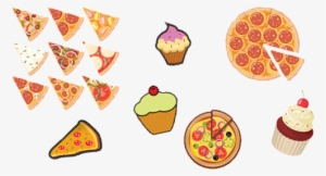 New Group Pizza And Cupcakes - Pizza And Cupcakes Clipart #1676633