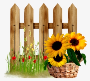 Sunflower Fence - Fence Design Clip Art #1678532