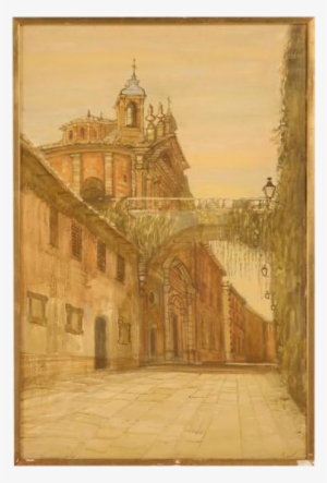 Deserted Continental Village Scene Oil Painting - Paint #1680909