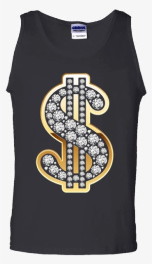 Dollar Sign Gold Diamond $ Bling T-shirt - Dollar Sign #1681018