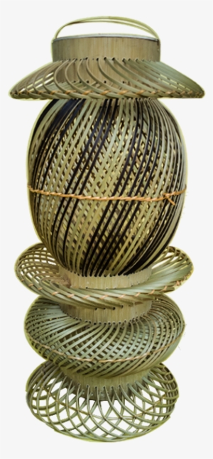 Two Step Bamboo Hanging Lamp In Brown - Pendant Light #1682408