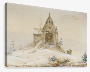 Bergkapelle During Winter Canvas Print - Ernst Ferdinand Oehme #1683350