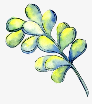 Hand Painted A Glowing Leaf Png Transparent - Watercolor Painting #1683932