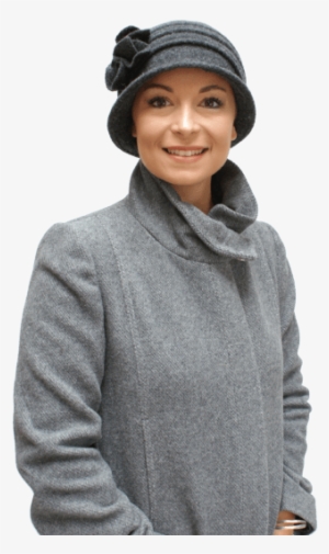 Grey Winter Chemo Hat With Brim - Hat #1684450