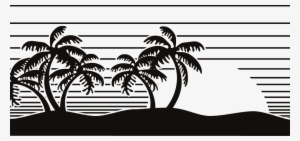 Beach Silhouette Labels - Beach Island Silhouette Png #1686464