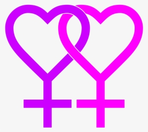 Lesbianl Symbol Two Hearts - Lesbian Symbol #1686618