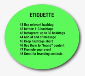 Hashtag Etiquette - Etiquette In Instagram Hashtag #1687038