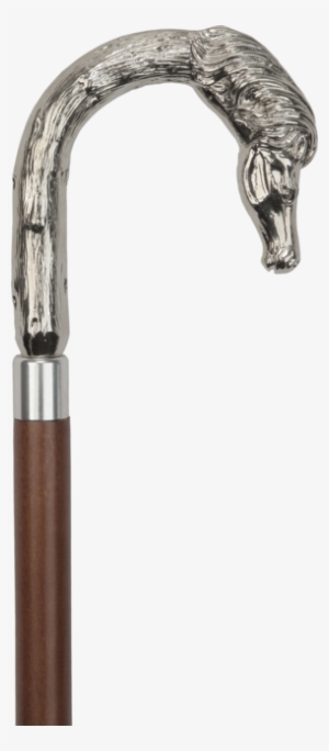Elegant Italian Nickel Plated Horse Head Cane #1687504