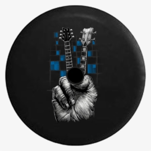 Jeep Wrangler Jl Backup Camera Peace Love Rock And - Peace Sign Guitar #1687534