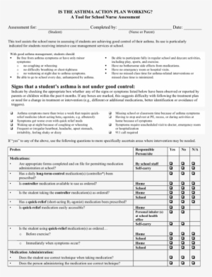 Is The Asthma Action Plan Working A Tool For School - Action Plan #1687739