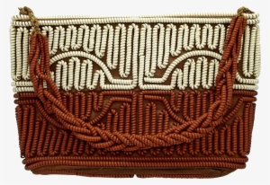 Vintage 'telephone Cord' Purse Handbag 1950s Brown - Handbag #1688311